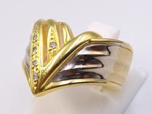 Pt900/K18 ダイヤ 0.03ct リング 5.2g